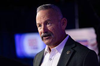 Riverside County Sheriff Chad Bianco speaks at an event.