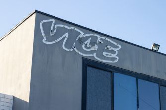 Vice Media logo mounted on the exterior of a building.