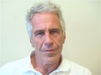 Jeffrey Epstein in a close-up portrait wearing a white collared shirt.