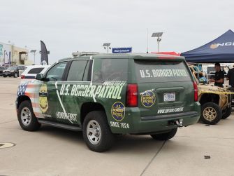 U.S. Border Patrol SUV parked outside a voting site in Tallahassee, Florida.