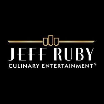 Logo of Jeff Ruby Culinary Entertainment against a black background.