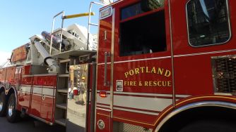 Fire truck belonging to Portland Fire & Rescue.