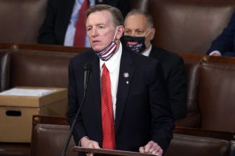 Paul Gosar speaking in the U.S. House of Representatives during a censure vote.