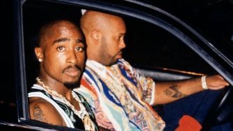 Tupac Shakur and Marion "Suge" Knight in a car, shortly before the rapper's 1996 drive-by shooting.