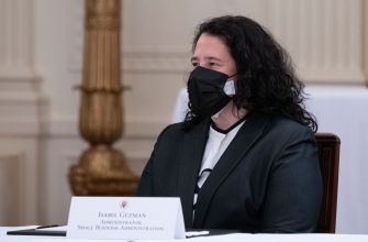 Isabel Guzman, Administrator of the Small Business Administration, attending a meeting.