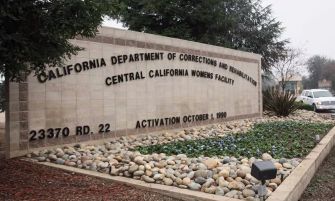Sign at the entrance of the Central California Women's Facility, part of the California Department of Corrections and Rehabilitation.