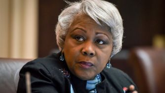 Virginia Senator Louise Lucas during a discussion or meeting.