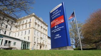 Sign outside Emory University Hospital, where a complex legal and ethical case regarding a pregnant, brain-dead woman is unfolding.