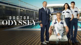 Promotional image for the sci-fi television series "Doctor Odyssey," featuring the main characters.