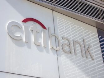 Citibank sign on a building facade.