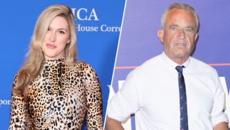 Image of Olivia Nuzzi and Robert F. Kennedy Jr. at public events, discussing allegations of harassment and blackmail following Nuzzi's relationship with Kennedy.