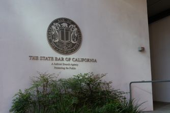 Sign for the State Bar of California, indicating it as a judicial branch agency responsible for protecting the public.