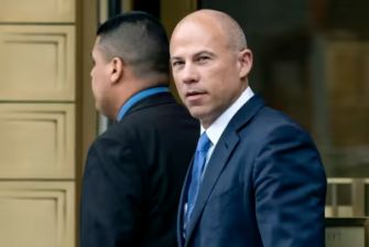 Disgraced lawyer Michael Avenatti leaving a courthouse following his sentencing for extortion charges related to Nike.