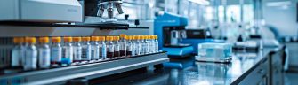 Laboratory equipment and vials for genetic testing analysis.