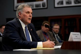 IRS Commissioner Charles Rettig speaking during a Senate Finance Committee hearing.