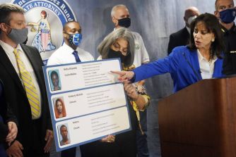 A news conference where Miami-Dade State Attorney Katherine Fernandez Rundle discusses arrests related to identity theft involving victims of the Surfside condominium collapse.