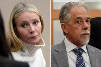 Image of Gwyneth Paltrow and Terry Sanderson during the civil trial related to their ski collision incident.