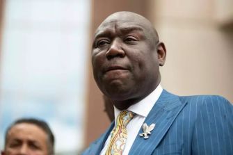 Civil rights attorney Ben Crump speaking to the media about lawsuits filed against Harris County Jail.