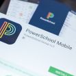 PowerSchool Mobile app interface on a tablet screen.