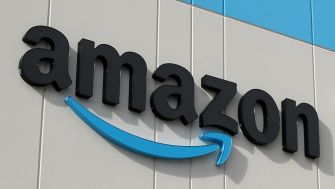 Amazon logo displayed on a building.