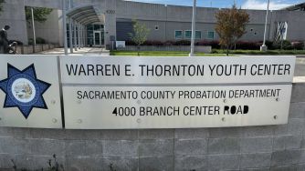 Signage for the Warren E. Thornton Youth Center, associated with the Sacramento County Probation Department.
