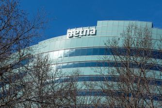 Aetna building exterior with logo displayed.