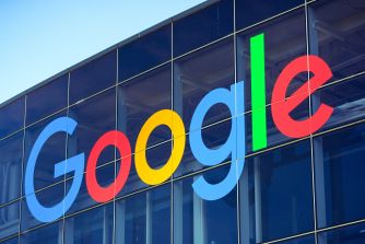 The Google logo displayed prominently on a building.